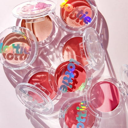 Lottie London Ombre Blush Red Hot, 100% Vegan Ombr  Powder Blush, Talc Free, 0.14 Oz