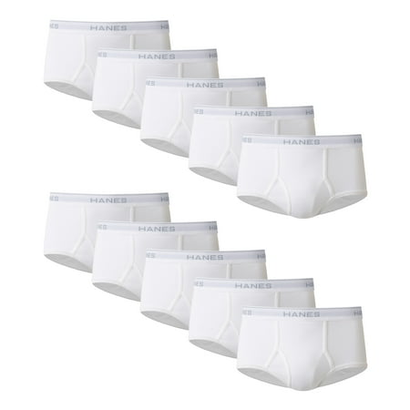 Men's - Hanes Cotton Brief Underwear Pack - White -10-Pack
