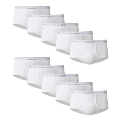 Men's - Hanes Cotton Brief Underwear Pack - White -10-Pack