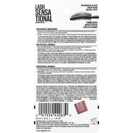 Maybelline Lash Sensational Washable Mascara, Brownish Black
