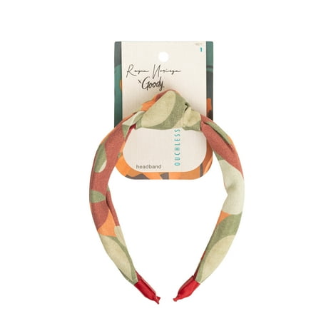 Goody Tru X Reyna Noriega Collab Ouchless  Printed Fabric Knot Headband Red, 1 CT