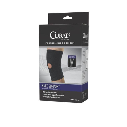 Curad Knee Support with J-Shaped Support Small Left Knee *Damaged Package See Desc* *Packaging May Vary*