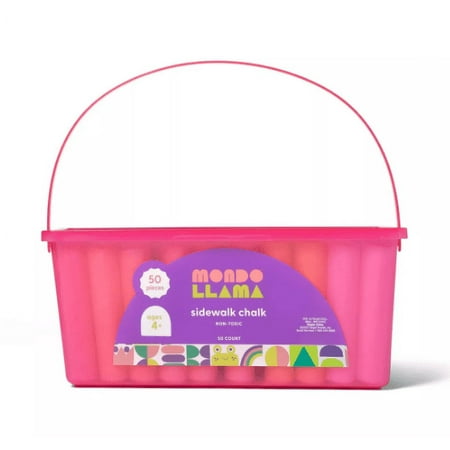 50ct Sidewalk Chalk Set with Pink Box - Mondo Llama