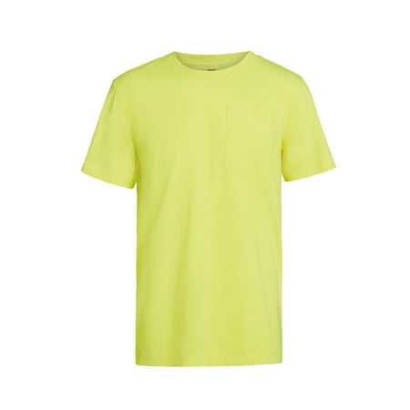 Men's L - Brahma Pocket T-Shirts Moisture-Wicking Short Sleeve Work Shirt, Black/Yellow, 2-Pack