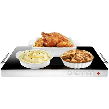 Chefman 21x16 Electric Glass Top Warming Tray w/ Temperature Control, Stainless Steel *Damaged Box*