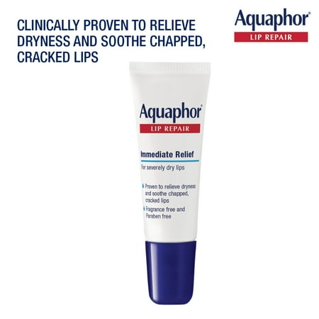 Aquaphor Lip Repair Ointment for Dry Chapped Lips, Lip Balm with Shea Butter, 0.35 fl oz, 2 Pack