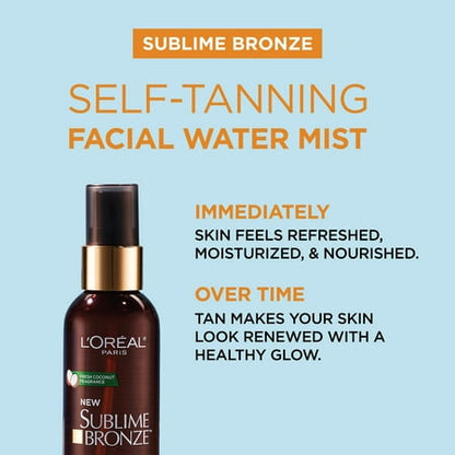 L'Oreal Paris Sublime Bronze Self-Tanning Facial Water Mist, Vitamin E, 3 fl oz