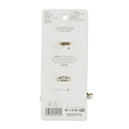 Scunci Faux Pearl and Gold-Tone Accent Claw Clips, Blonde, 2 Count