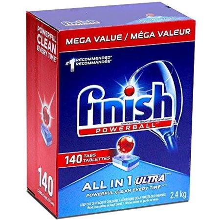 Finish Powerball Automatic Dishwasher Detergent, All in 1 Ultra Powerful Clean, 2.4 KG - 140 Tabs *Damaged Packaging*