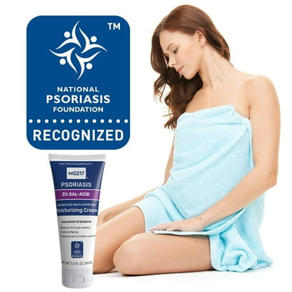 MG217 Medicated Moisturizing Psoriasis Cream with 3% Salicylic Acid, 3.5 Fl Oz *Exp 12/25*