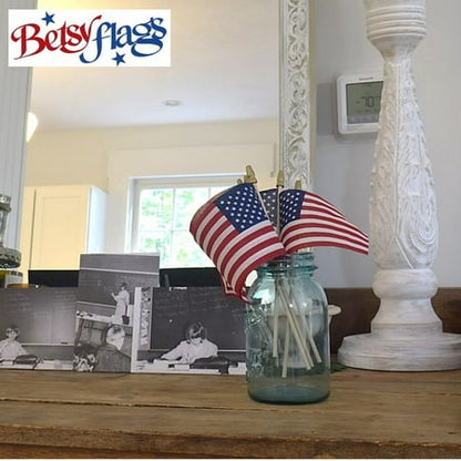US Betsy Flags Polycotton 4 x 6 Inch 4 Pack