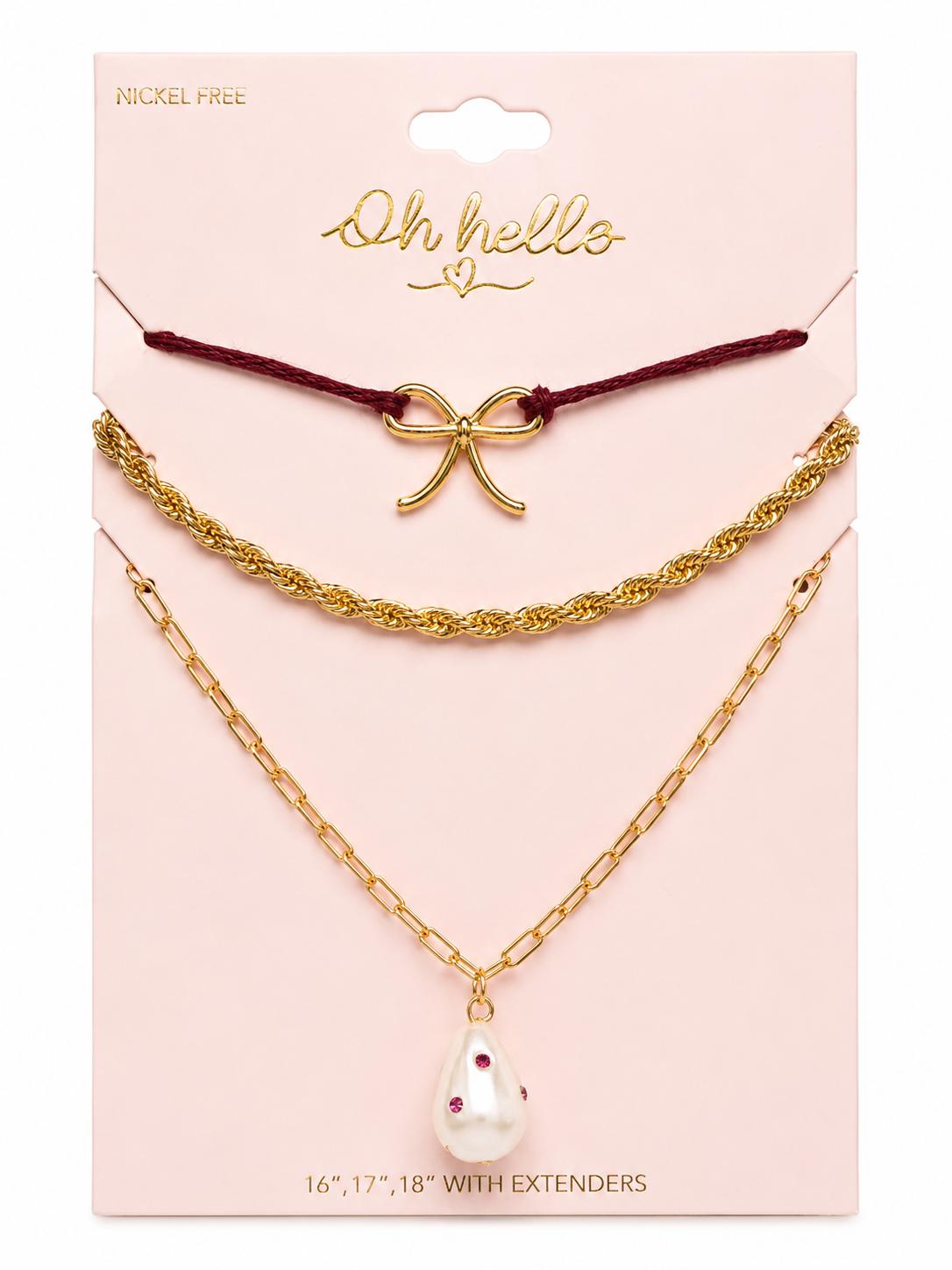 Oh Hello 3-Piece Layered Necklace Set