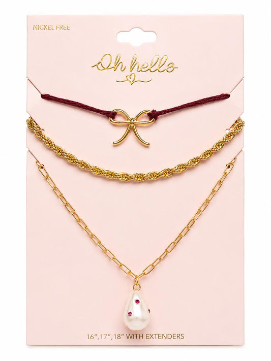 Oh Hello 3-Piece Layered Necklace Set