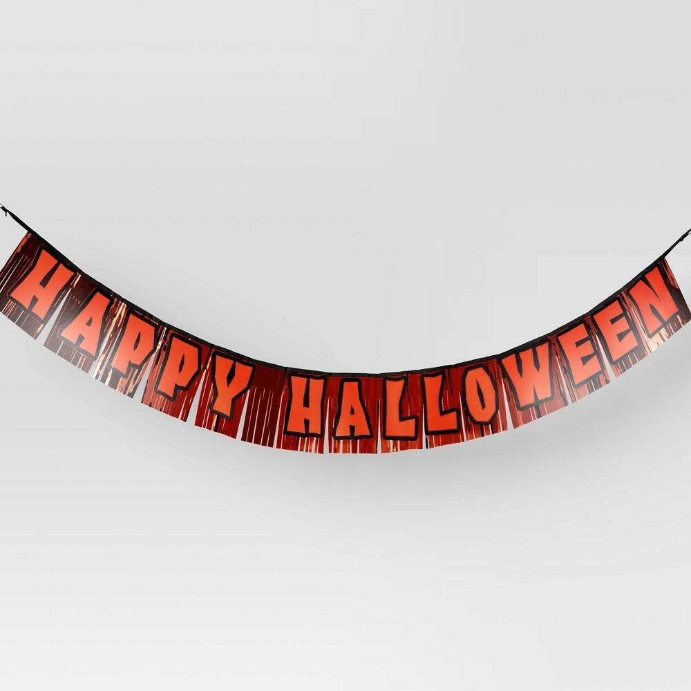 6' Happy Halloween with Tinsel Party Word Banner - Hyde and EEK! Boutique™