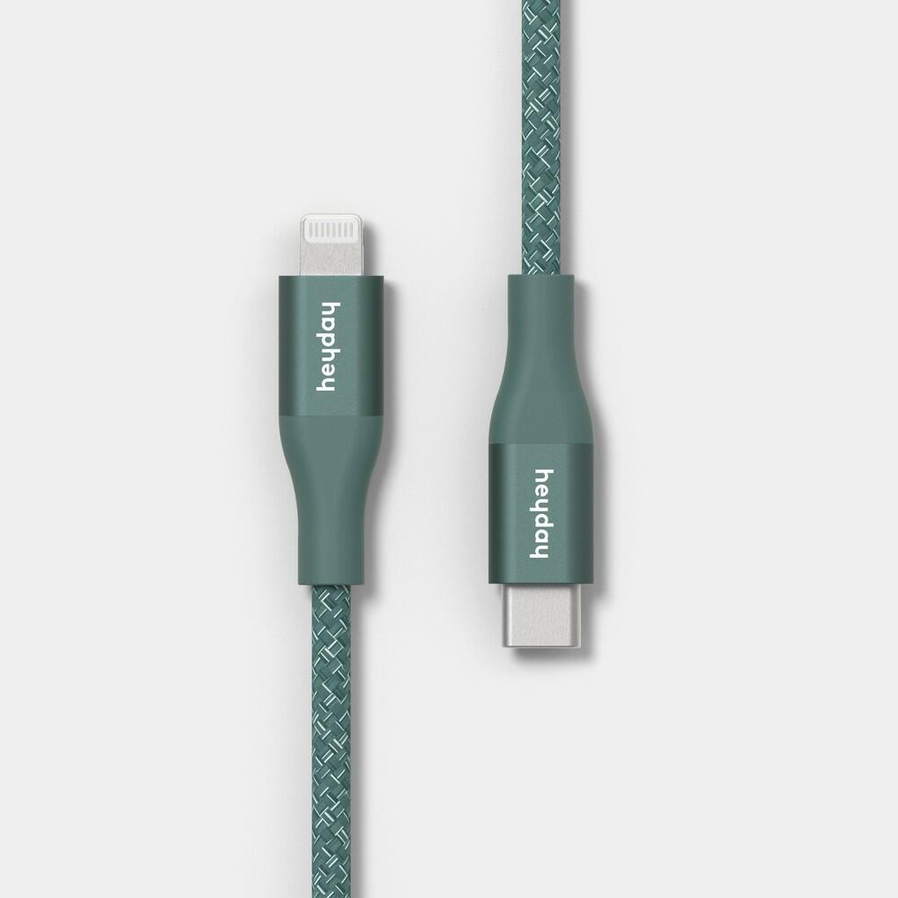 heyday USB-C to Lightning Cable 6 Ft, Rain Teal