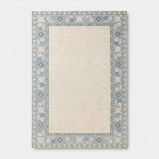 7'x10' Border Area Rug Blue