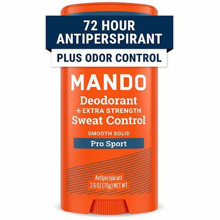 Mando Deodorant Plus Sweat Control Solid Antiperspirant Deodorant Stick  Pro Sport  2.6 oz - Clinical Strength