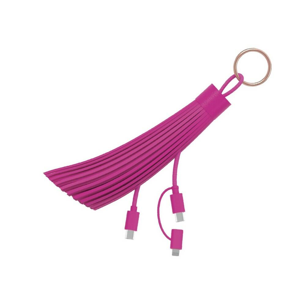 GEMS 2-in-1 Tassel Keychain Cable - Fuchsia