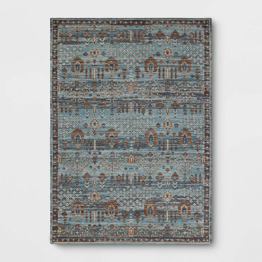 5'x7' Woven Flatweave Area Rug Blue - Threshold