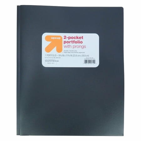 2 Pocket Portfolio Plastic Folder Black