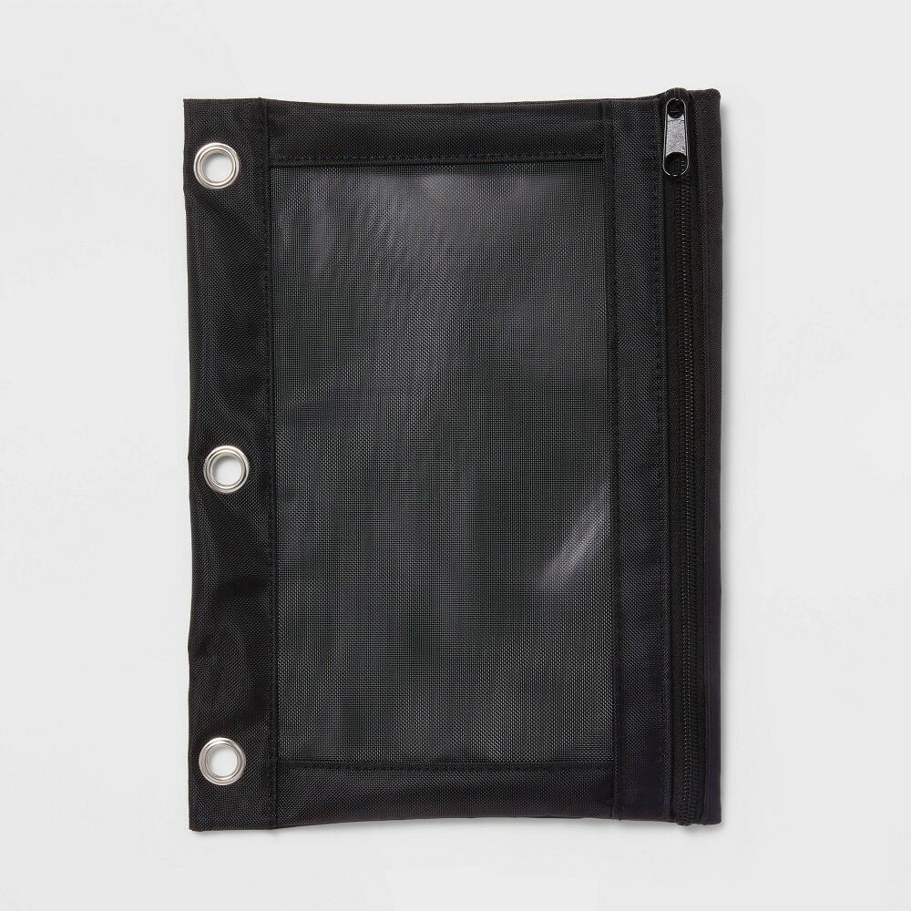 Mesh Binder Pencil Pouch Black