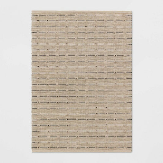 5'x7' Woven Striped Flatweave Rug Black/Cream - Threshold™