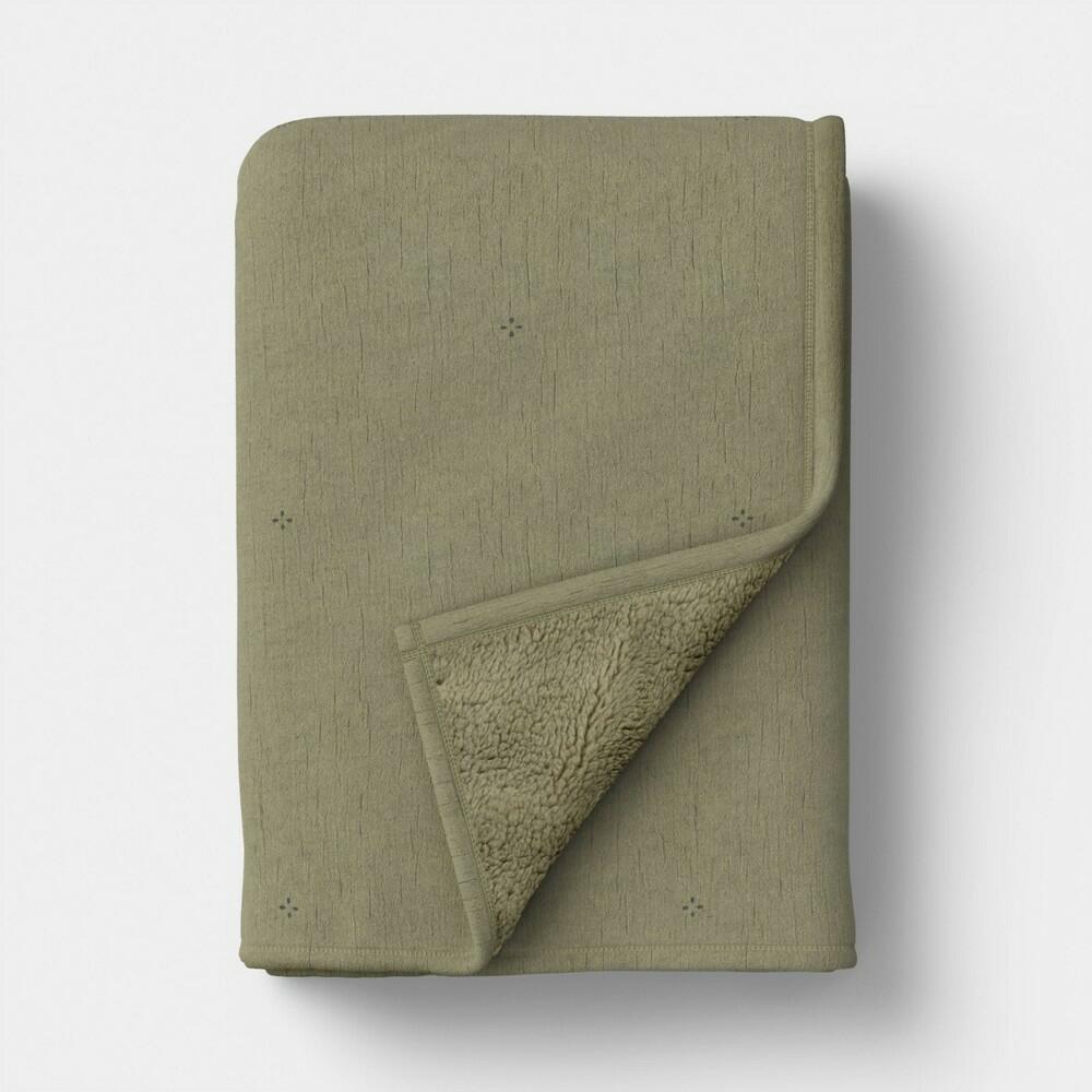 Gauze Throw with Cozy Reverse Green