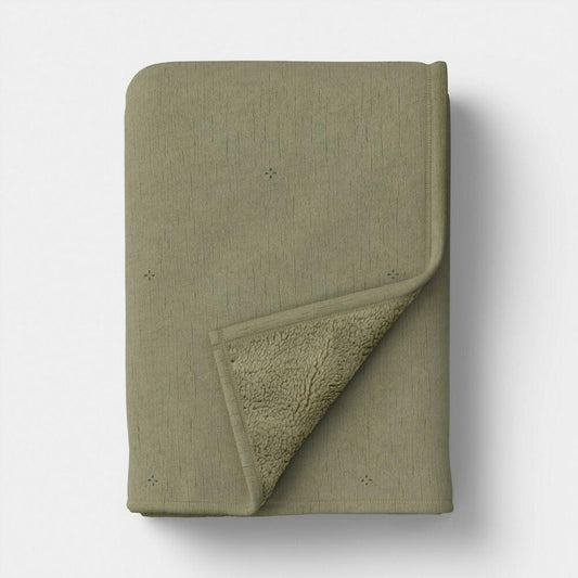 Gauze Throw with Cozy Reverse Green