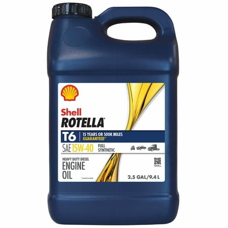 Shell Rotella T6 Full Synthetic 15W-40 Diesel Engine Oil  2.5 Gallon