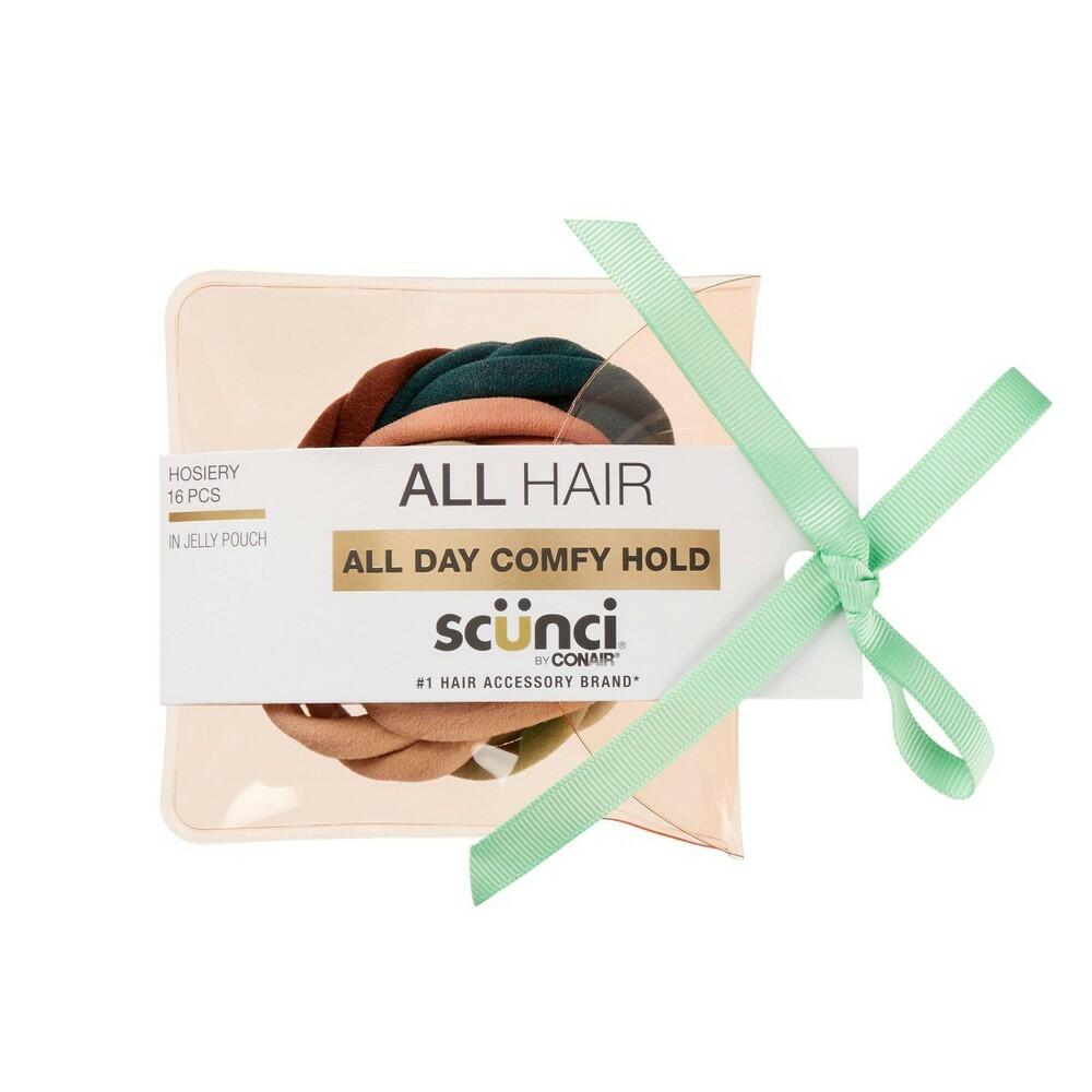 scunci Hosiery Ponytailers in Pouch - 16pk