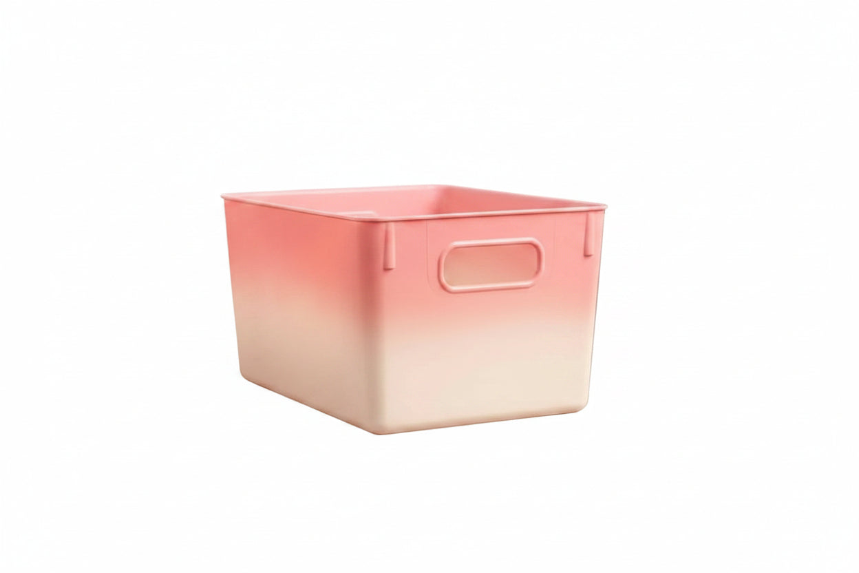 Isaac Jacobs 2pk 7"x8.11" Decorative Storage Ombre Bin Pink