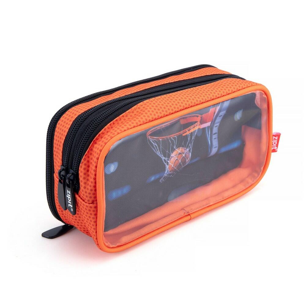 ZIPIT 3 Pocket Pencil Case Pouch Basketball