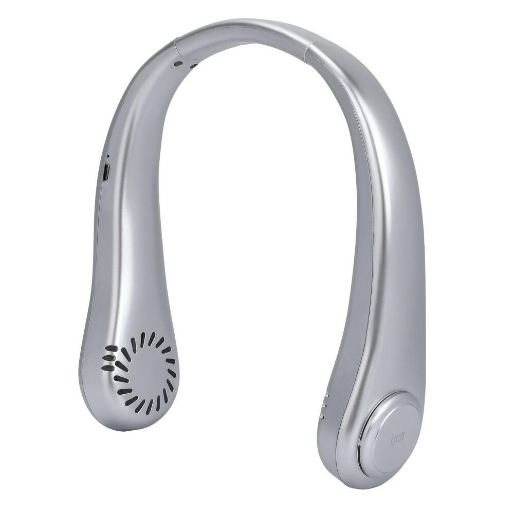 iJoy Portable Neck Fan Metallic Silver