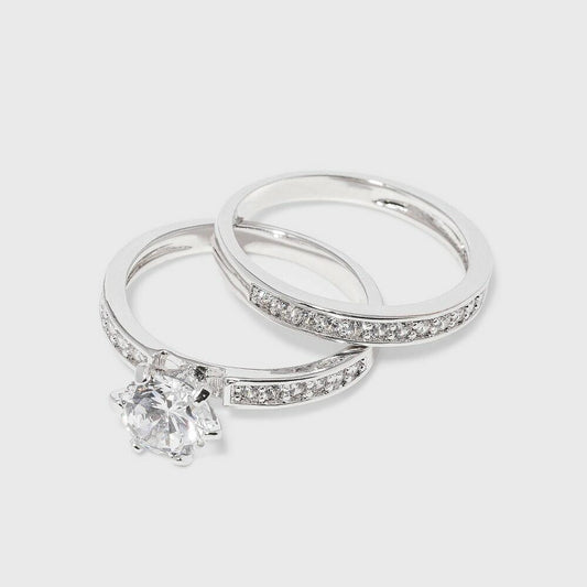 Cubic Zirconia Anniversary Ring - Silver 8