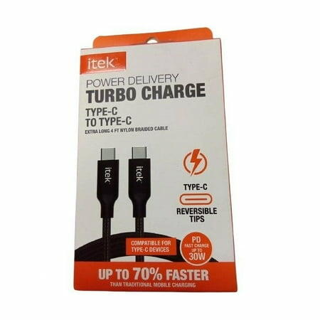 Itek 4-Ft USB-C Fast Charging Cable