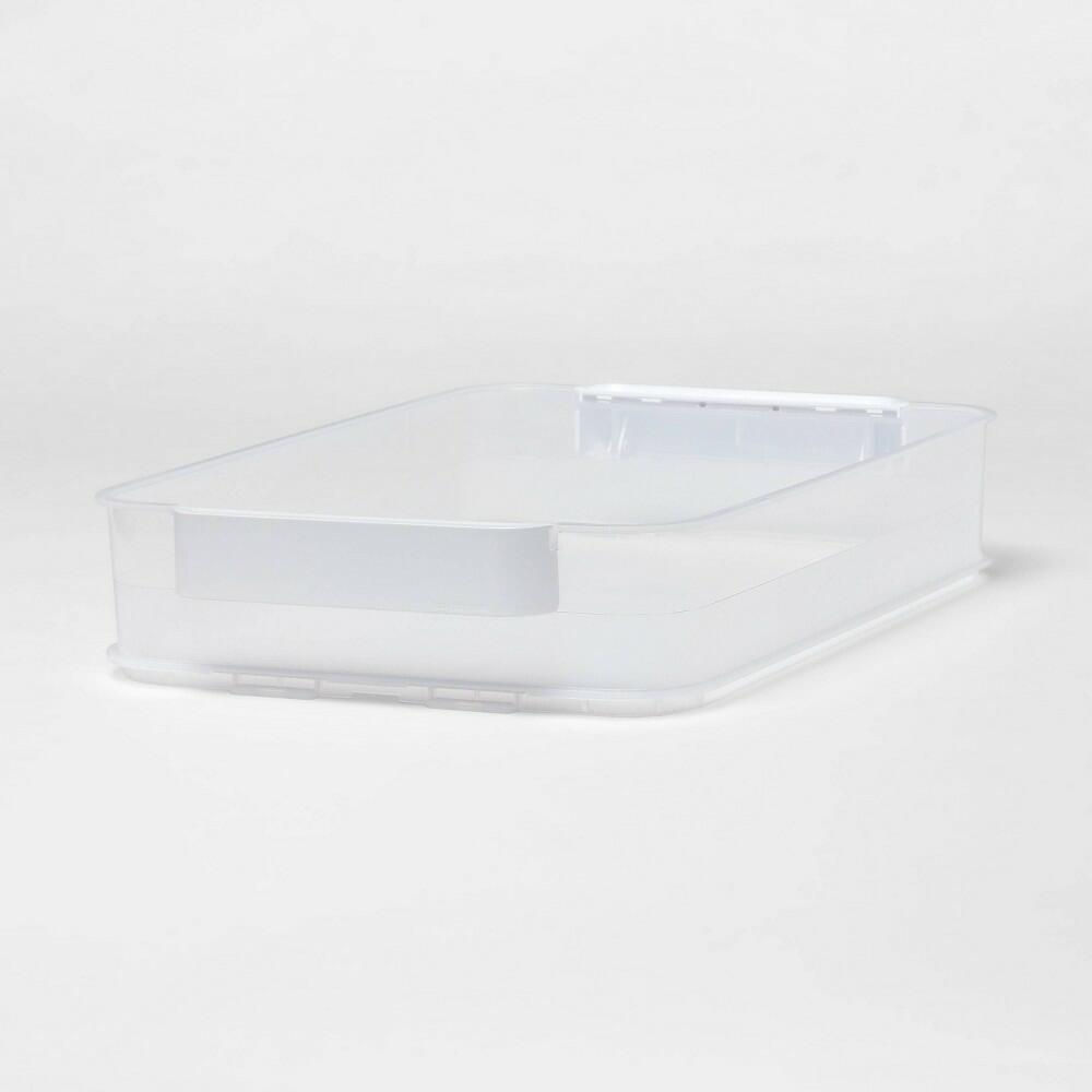 Click in Place 6.7qt Clear Shallow Storage Bin