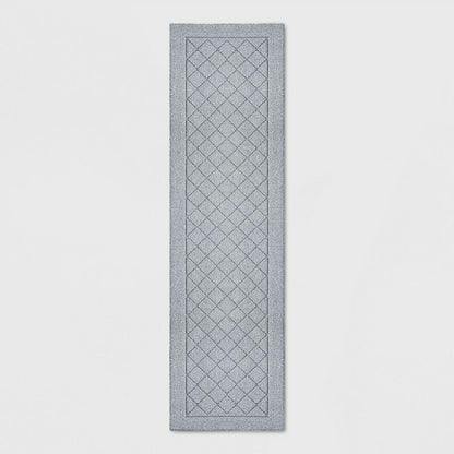2'X7' Washable Runner Diamond Clarkson Tufted & Hooked Rug Gray - Threshold