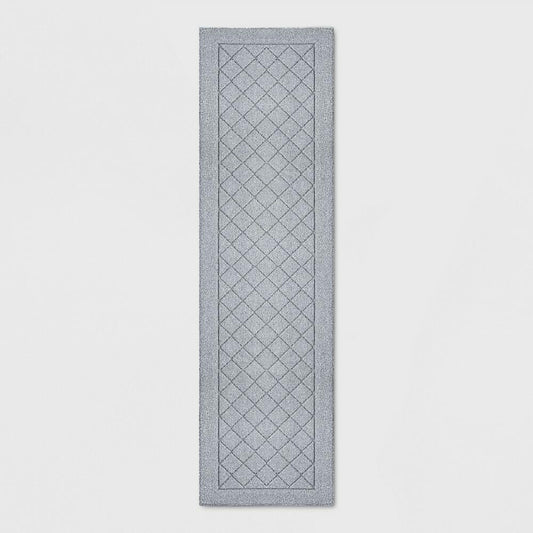 2'X7' Washable Runner Diamond Clarkson Tufted & Hooked Rug Gray - Threshold