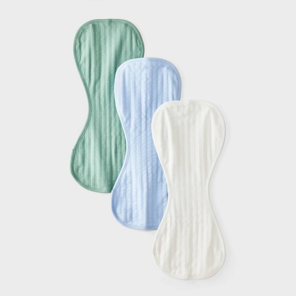 Cloud Island Burp Cloths 3-Pack, Blue/Green/White