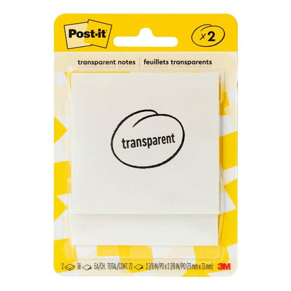Post-it 3"x3" Transparent Sticky Notes 2pk