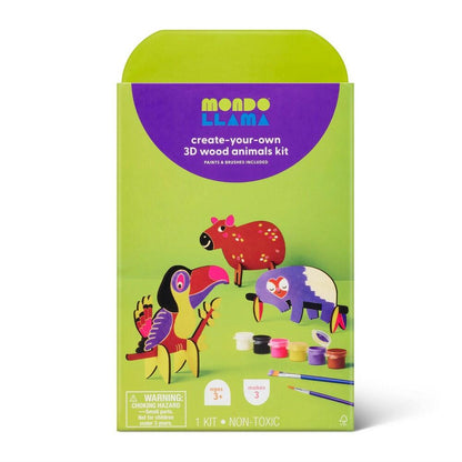 MONDO LLAMA 3 Pieces Animals Wood 3D Puzzles