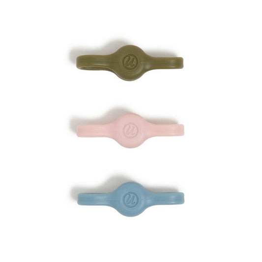 U Brands 3ct Magnetic Cord Wraps Olive Oil/Dusty Rose/Haze