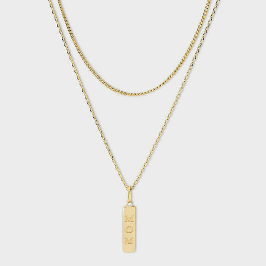 14k Gold Dipped Cubic Zirconia "Mom"