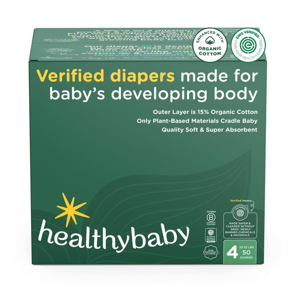 HealthyBaby Certified Safe Diapers Size 4 - 50ct