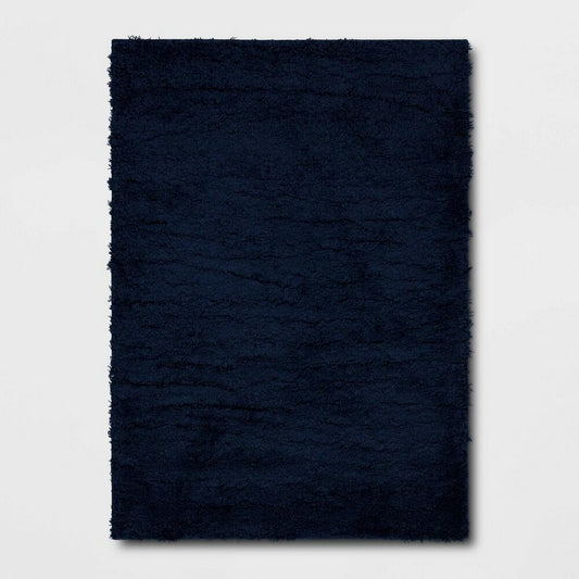 4'x5'6" Solid Shag Accent Rug Navy - Room Essentials™