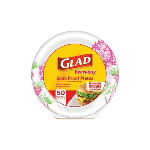 Glad Paper Plates 8.5 Pink Hydrangea 50 Ct