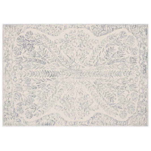 Raj 7'x10' Wool Tufted Bouquet Area Rug Blue