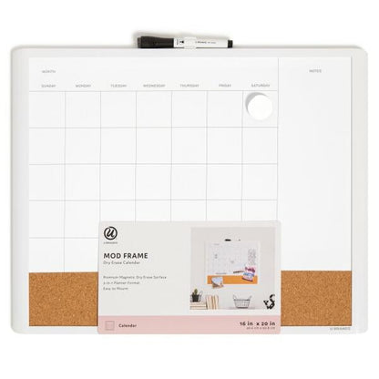 U Brands 16"x20" Mod Frame 3-in-1 Planner Board - White
