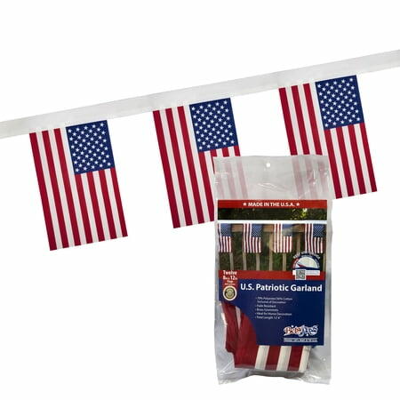 Betsy Flags 12-Piece U.S. Flag Garland, 12 x 18 In