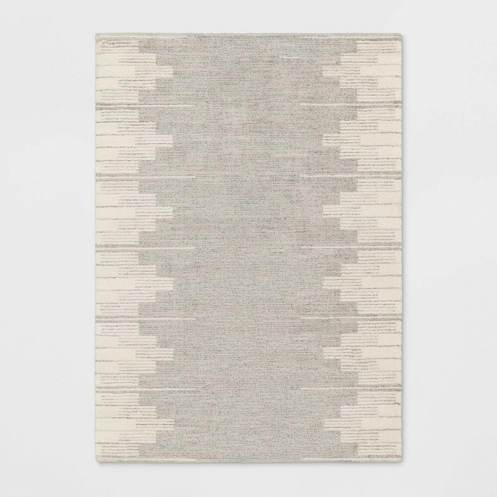 5'x7' Modern Lines Plush Area Rug Cream - Threshold